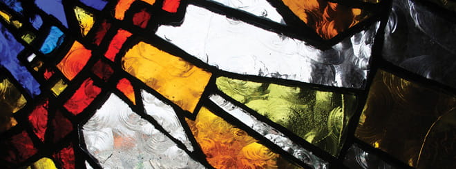 Close up of some stained glass art
